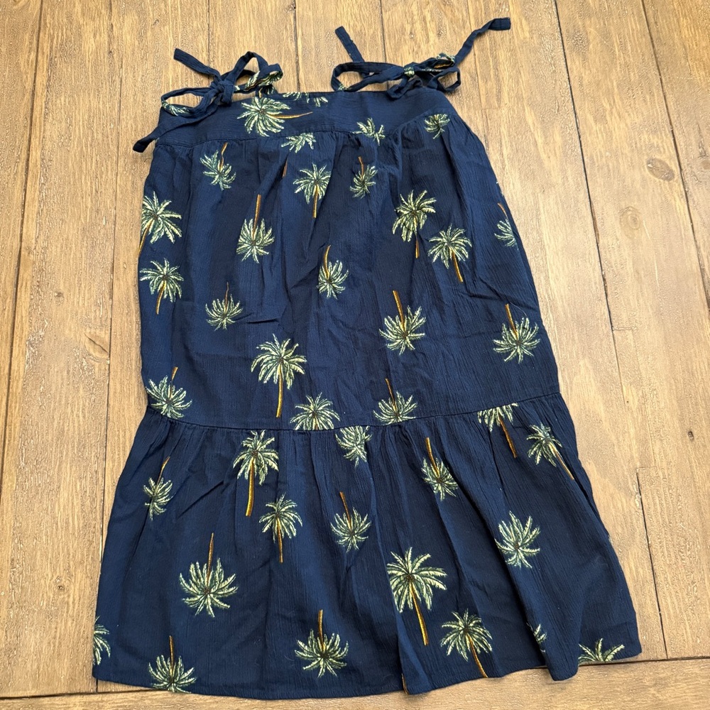 LOFT Dark Blue Palm Tree Swim Coverup